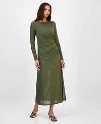 Bar Iii Women's Low-Back Ruched Mesh Midi Dress, Macy's Exclusive