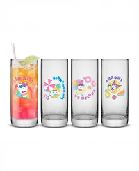 JoyJolt Hello Kitty Friends Summer Drinking Glasses, Set of 4