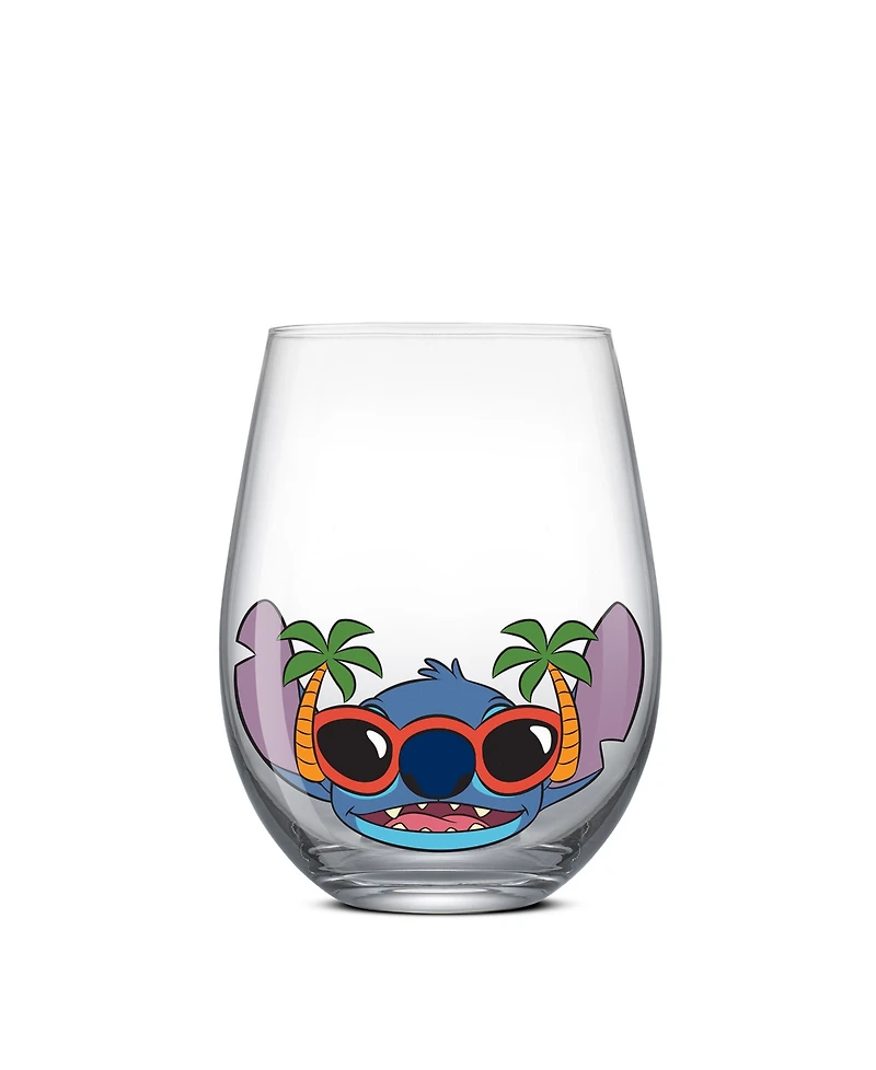 JoyJolt Lilo Stitch Silly Sips Stemless Drinking Glasses, Set of 4