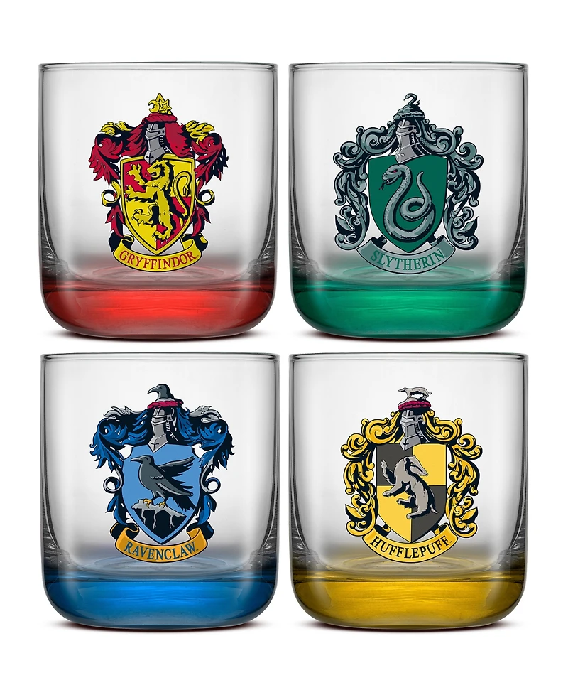 JoyJolt Harry Potter House Pride Short Drinking Glasses, Set of 4