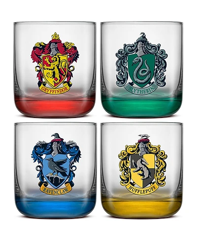 JoyJolt Harry Potter House Pride Short Drinking Glasses, Set of 4