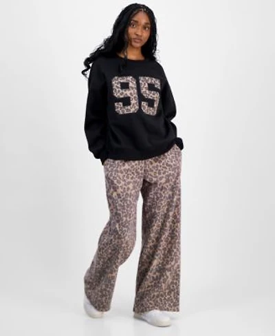 Madden Girl Juniors Varsity Sweatshirt Leopard Print Pants