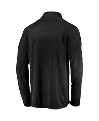Fanatics Men's Black Baltimore Ravens Striated Primary Logo Raglan Quarter-Zip Pullover Jacket