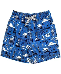 Wes & Willy Big Boys and Girls Carolina Blue North Tar Heels Luau Swim Trunks
