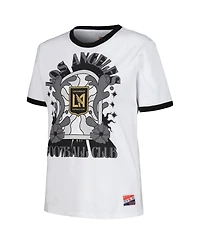 5th & Ocean Women's by New Era White Lafc Throwback Ringer T-Shirt