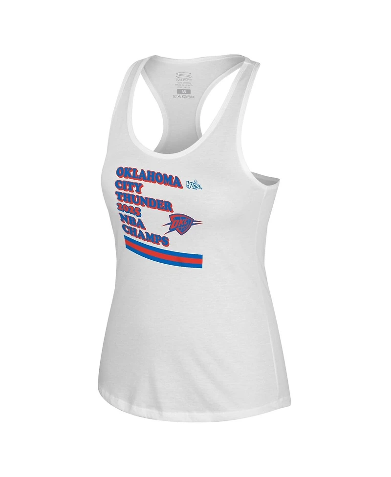 Stadium Essentials Women's White Oklahoma City Thunder 2025 Nba Finals Champions Oasis Racerback Tank Top