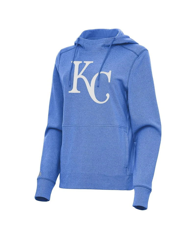 Antigua Women's Heather Light Blue Kansas City Royals Justice Pullover Hoodie