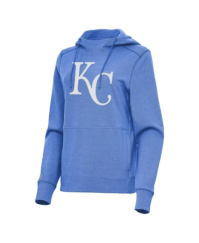 Antigua Women's Heather Light Blue Kansas City Royals Justice Pullover Hoodie