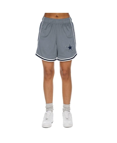 New Era Women's Silver/Navy Dallas Cowboys Sport Classics Mesh Shorts