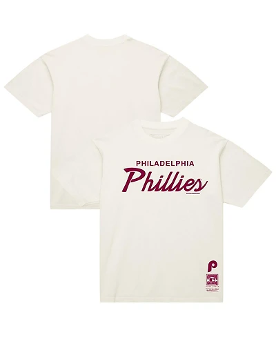 Mitchell & Ness Men's Cream Philadelphia Phillies Script T-Shirt