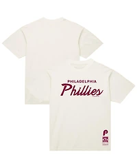 Mitchell & Ness Men's Cream Philadelphia Phillies Script T-Shirt