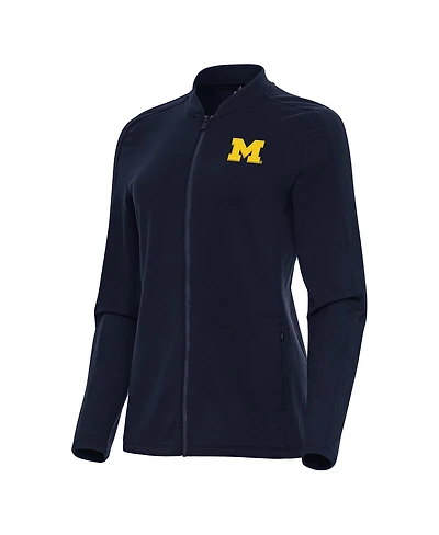 Antigua Women's Navy Michigan Wolverines Continual Full-Zip Jacket