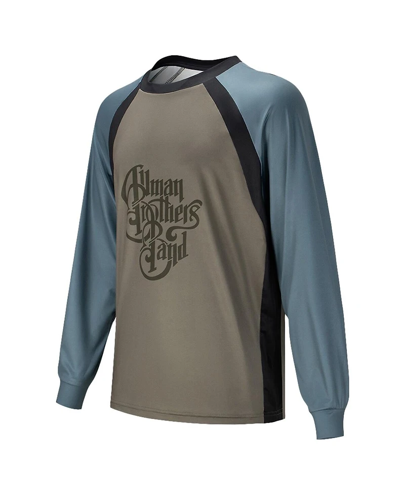 Section 119 Men's and Women's Brown the Allman Brothers Band Wordmark Raglan Long Sleeve Swim Shirt