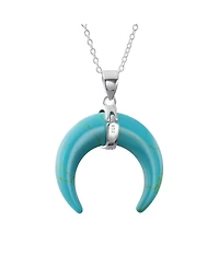 Bling Jewelry Boho Tribal Style Horn Italian Crescent Luna Waning Half Moon Pendant Necklace Sterling Silver