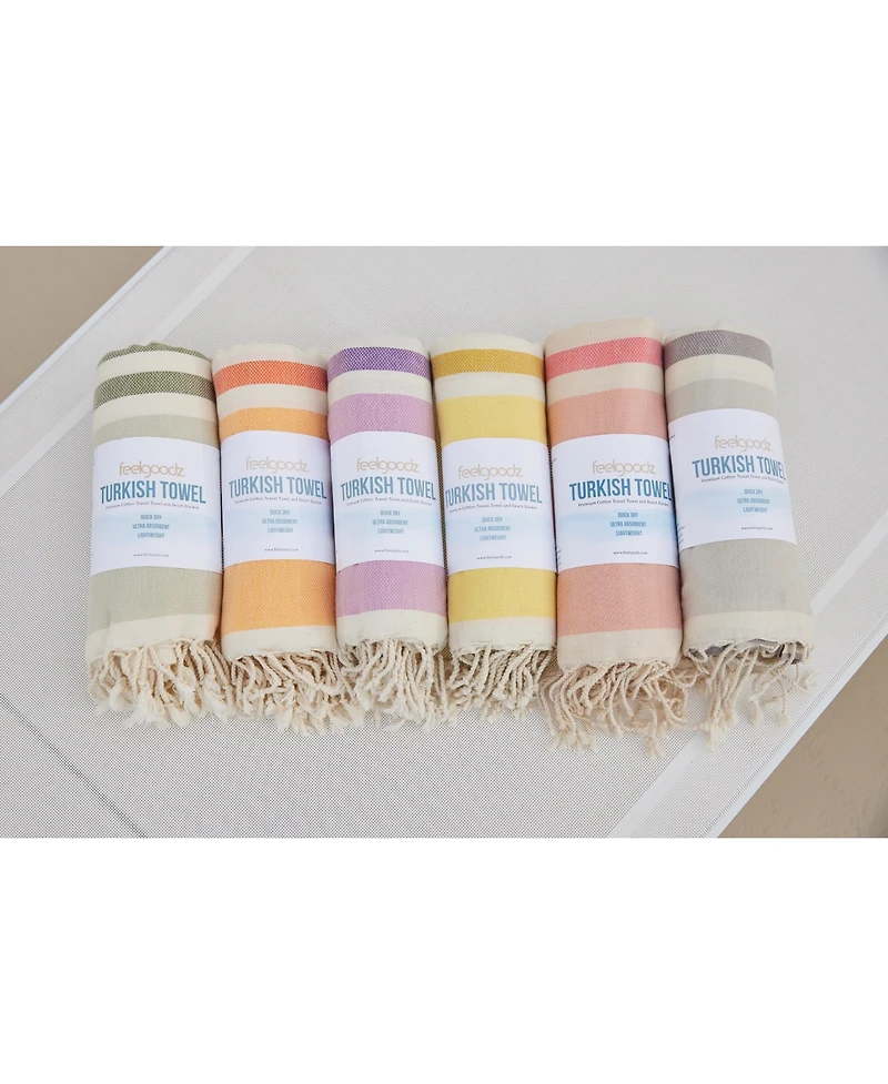 Feelgoodz Artisan Crafted Cotton Turkish Towel Beach Bath Oeko-Tex Certified