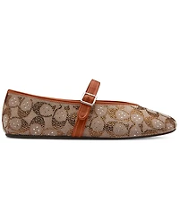 Coach Women's Sculpted C Crystal Signature Jacquard Soft Mary Jane Flats