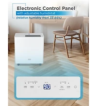 Black & Decker 4500 Sq. Ft. Dehumidifier with Built-In Drain Pump for Continuous Drainage, Energy Star, Digital, White