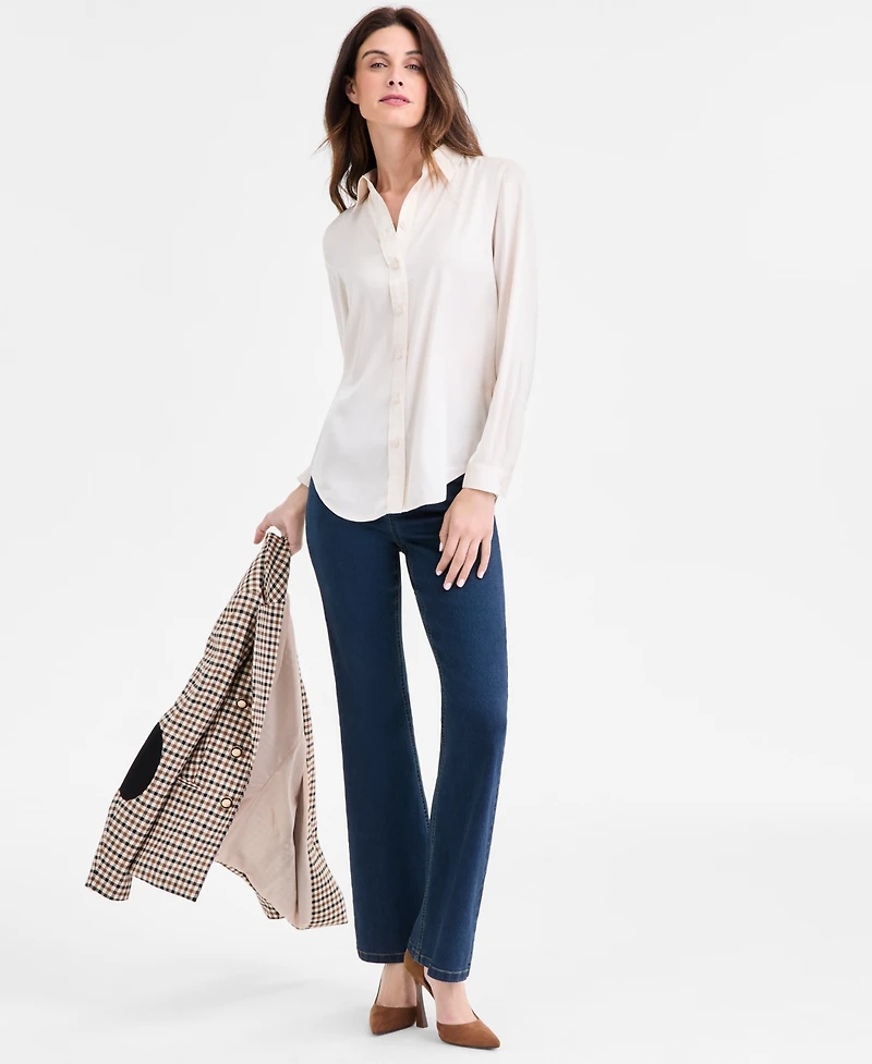 Jones New York Women's Collared Long Sleeve Top