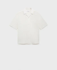 Mango Men's Wrinkled-Effect Pinstripe Shirt