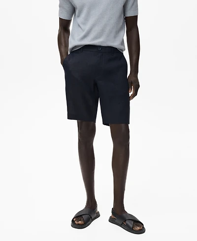 Mango Men's Slim-Fit Linen Bermuda Shorts