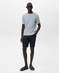 Mango Men's Slim-Fit Linen Bermuda Shorts