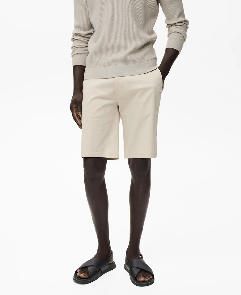Mango Men's Straight Cotton 10" Bermuda Shorts