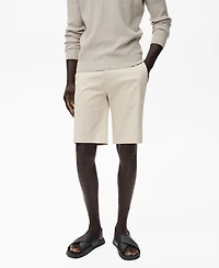 Mango Men's Straight Cotton 10" Bermuda Shorts