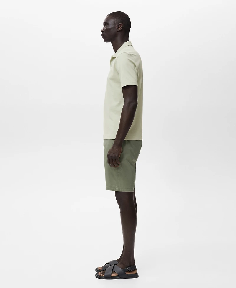 Mango Men's Straight Cotton 10" Bermuda Shorts