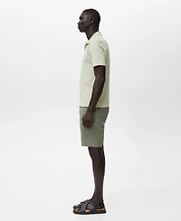 Mango Men's Straight Cotton 10" Bermuda Shorts