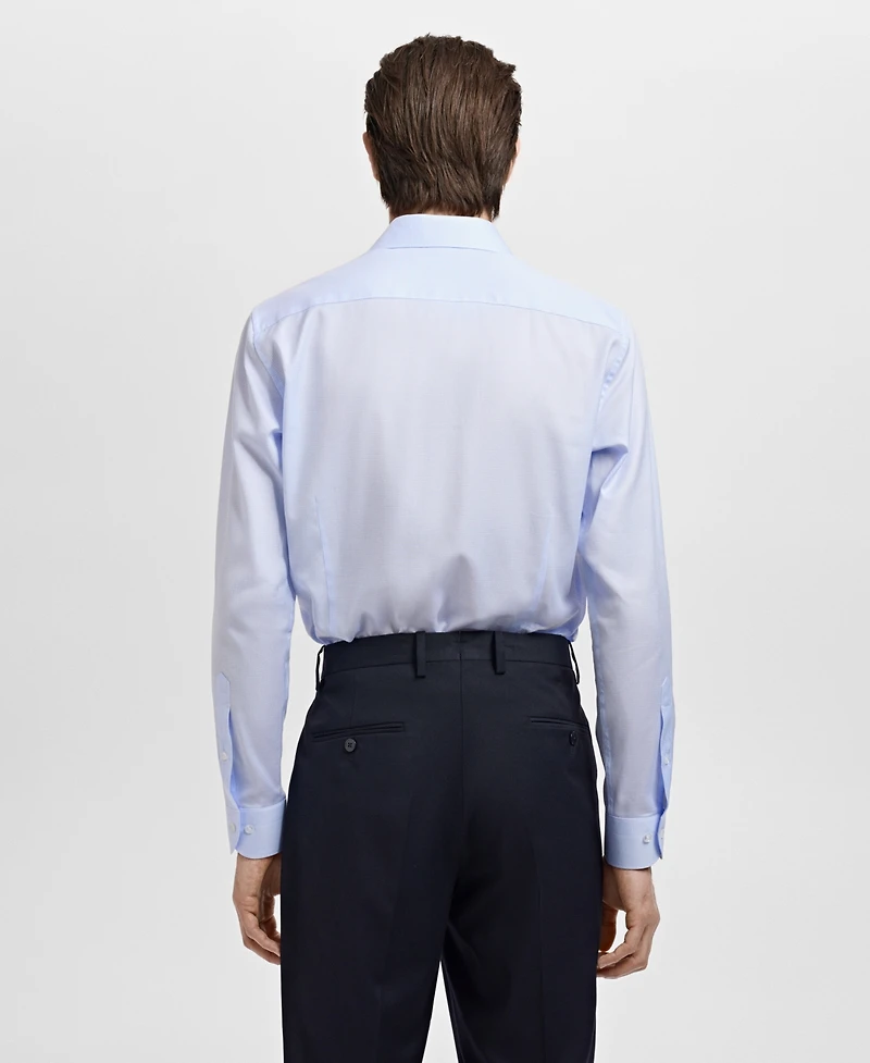 Mango Men's Slim-Fit Micro-Print Twill Dress Shirt