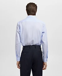 Mango Men's Slim-Fit Micro-Print Twill Dress Shirt