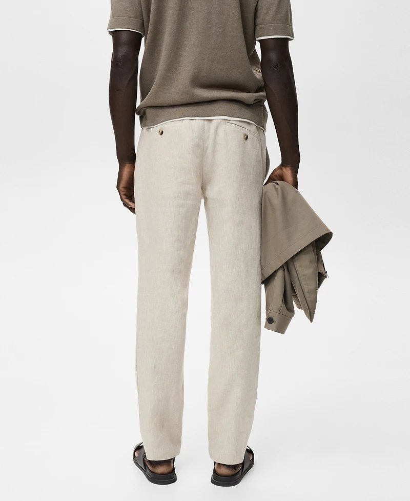 Mango Men's Slim-Fit Linen Pants