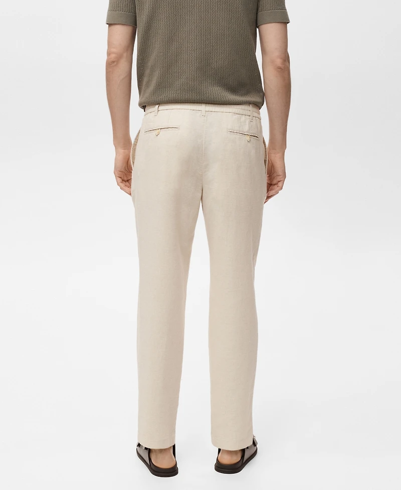 Mango Men's Slim-Fit Drawstring Linen Pants