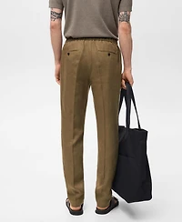 Mango Men's Salerno Linen Slim Fit Suit Pants