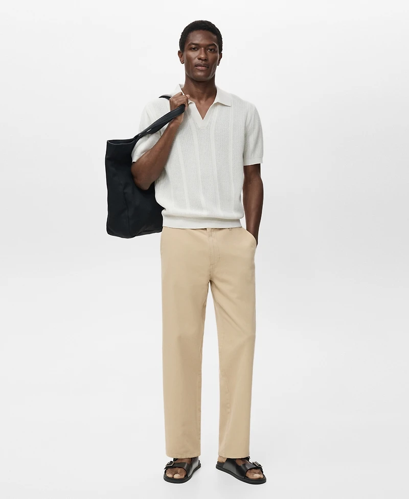 Mango Men's Cotton-Linen Blend Regular-Fit Jeans