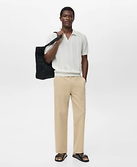 Mango Men's Cotton-Linen Blend Regular-Fit Jeans