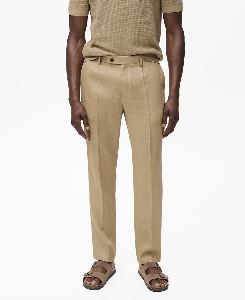 Mango Men's Slim-Fit Linen Pants