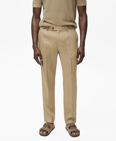 Mango Men's Slim-Fit Linen Pants