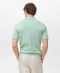 Mango Men's Fine-Knit Cotton Polo Shirt