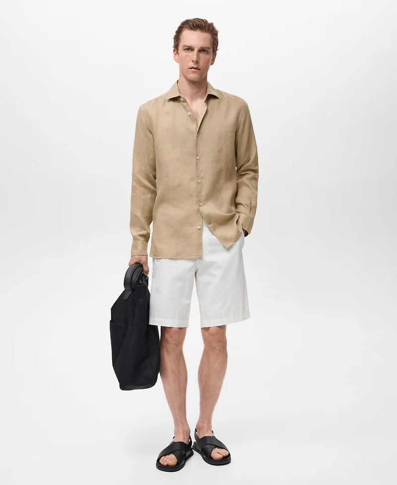 Mango Men's Linen Slim-Fit Shirt