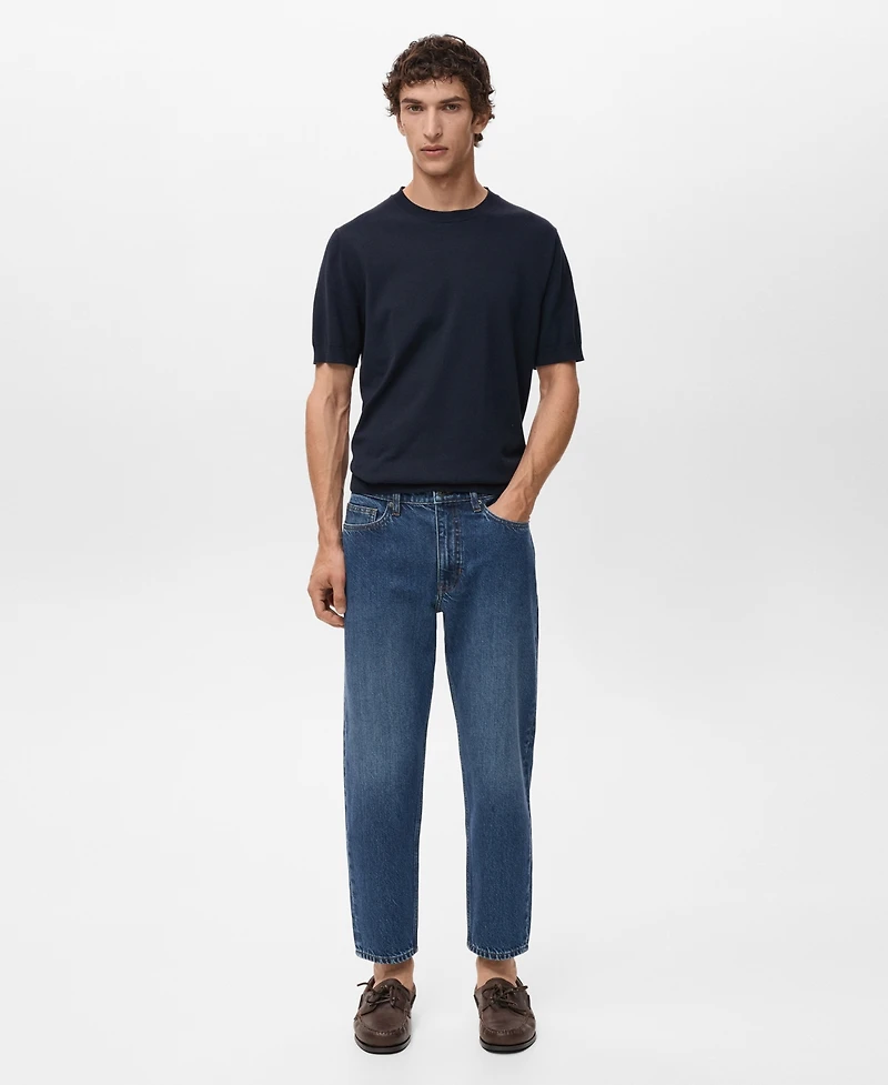 Mango Men's Regular Fit Cotton Jeans
