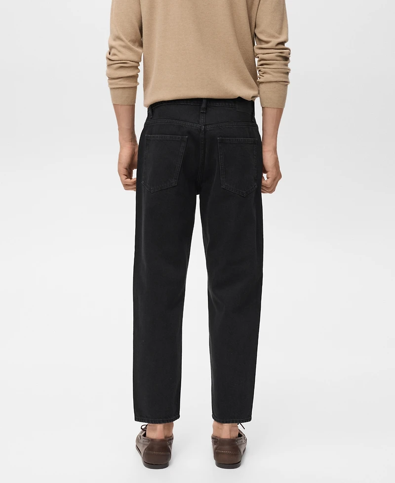 Mango Men's Cropped Carrot-Fit Jeans