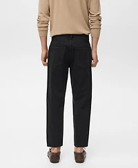 Mango Men's Cropped Carrot-Fit Jeans