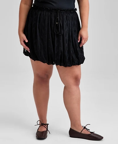 And Now This Trendy Plus Bubble-Hem Mini Lace Skirt, Macy's Exclusive