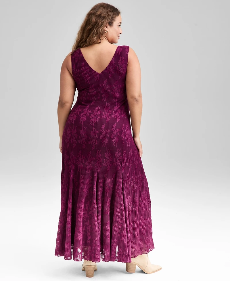 And Now This Trendy Plus V-Neck Sleeveless Lace Dress, Macy's Exclusive