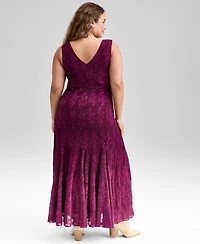 And Now This Trendy Plus V-Neck Sleeveless Lace Dress, Macy's Exclusive