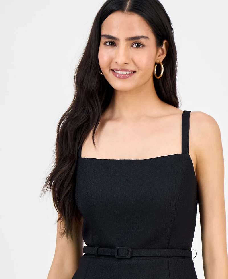 julia jordan Women's Sleeveless Belted Pleated Skirt Dress