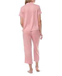Tommy Hilfiger Women's 2Pc Short Sleeve Notch Pajama Set
