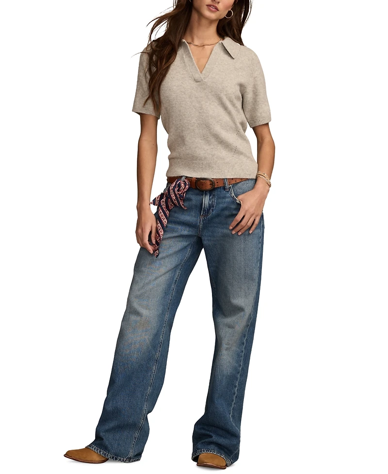 Lucky Brand Women's Cloud Soft Collared Sweater T-Shirt