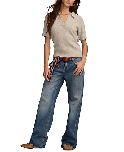 Lucky Brand Women's Cloud Soft Collared Sweater T-Shirt